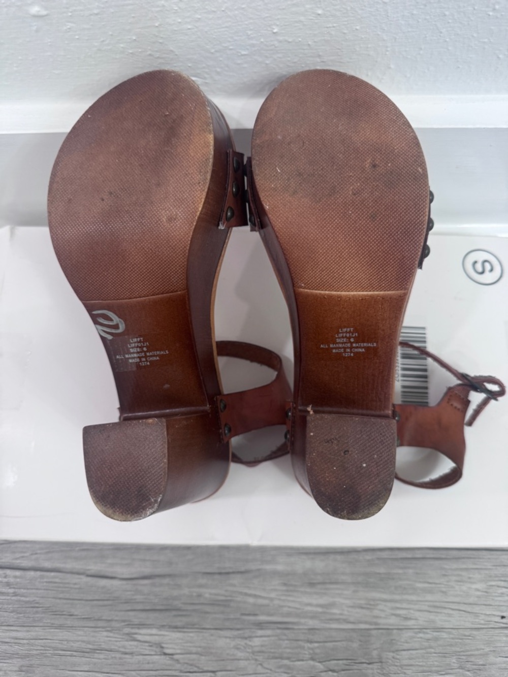 MADDEN GIRL Brown Faux Leather Platform Heels Sandals Size 6 Boho Retro - Picture 9 of 9